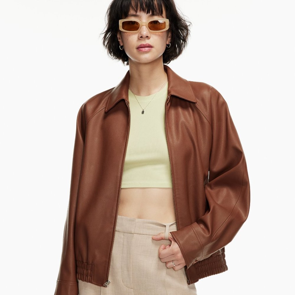 Aritzia Brown Bomber Jacket